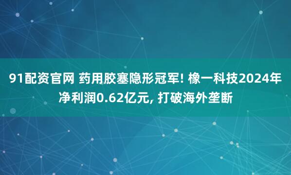91配资官网 药用胶塞隐形冠军! 橡一科技2024年净利润0.62亿元, 打破海外垄断